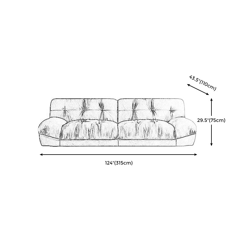 Modern Tufted Back Sofa Sectional Cream Armless Sofa and Chiase