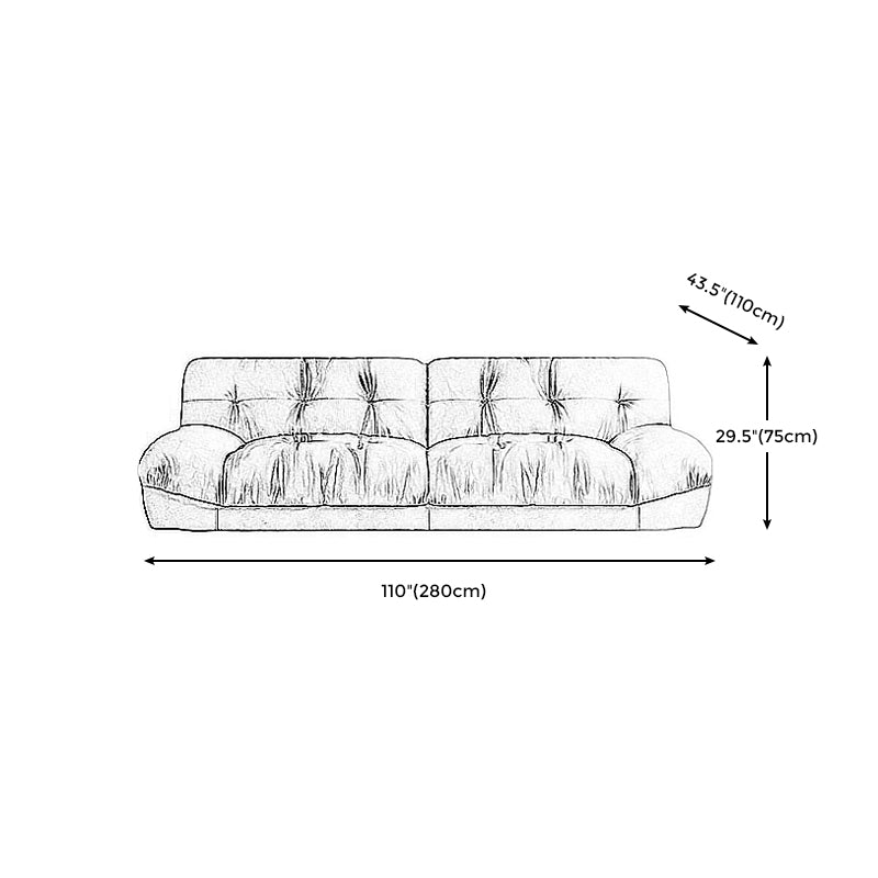 Modern Tufted Back Sofa Sectional Cream Armless Sofa and Chiase