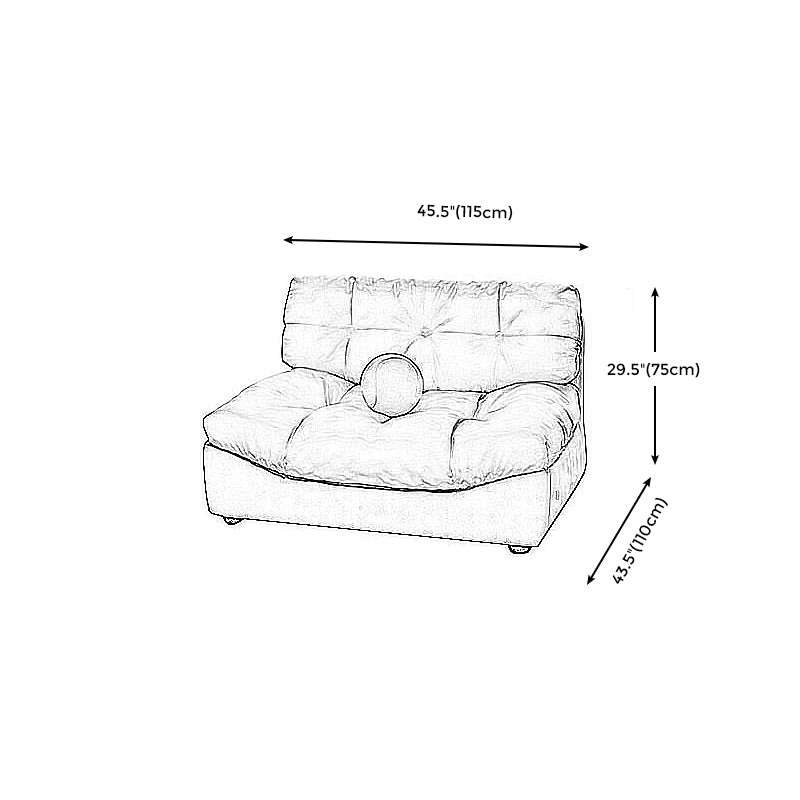 Modern Tufted Back Sofa Sectional Cream Armless Sofa and Chiase