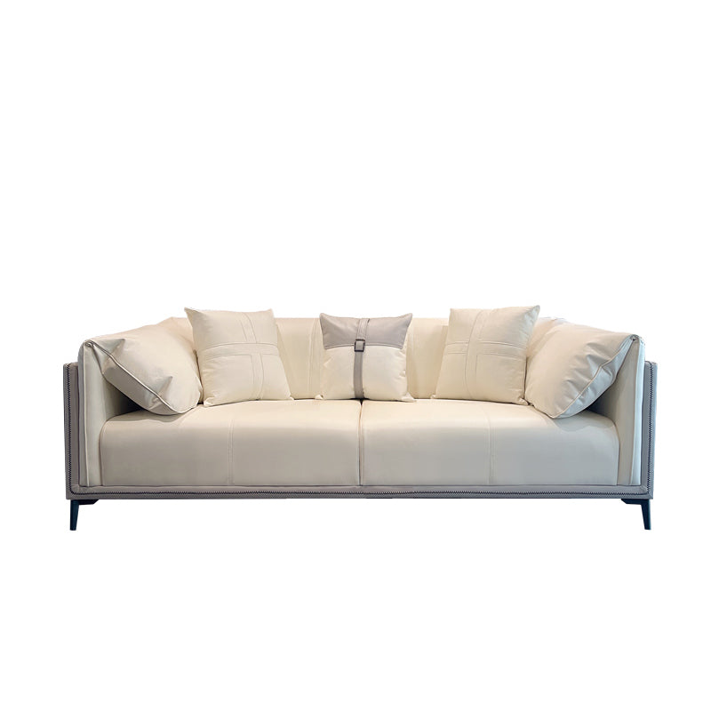 Modern Faux Leather Pillow Top Arm Sofa/Sectional Pillowed Back Cushions for Apartment
