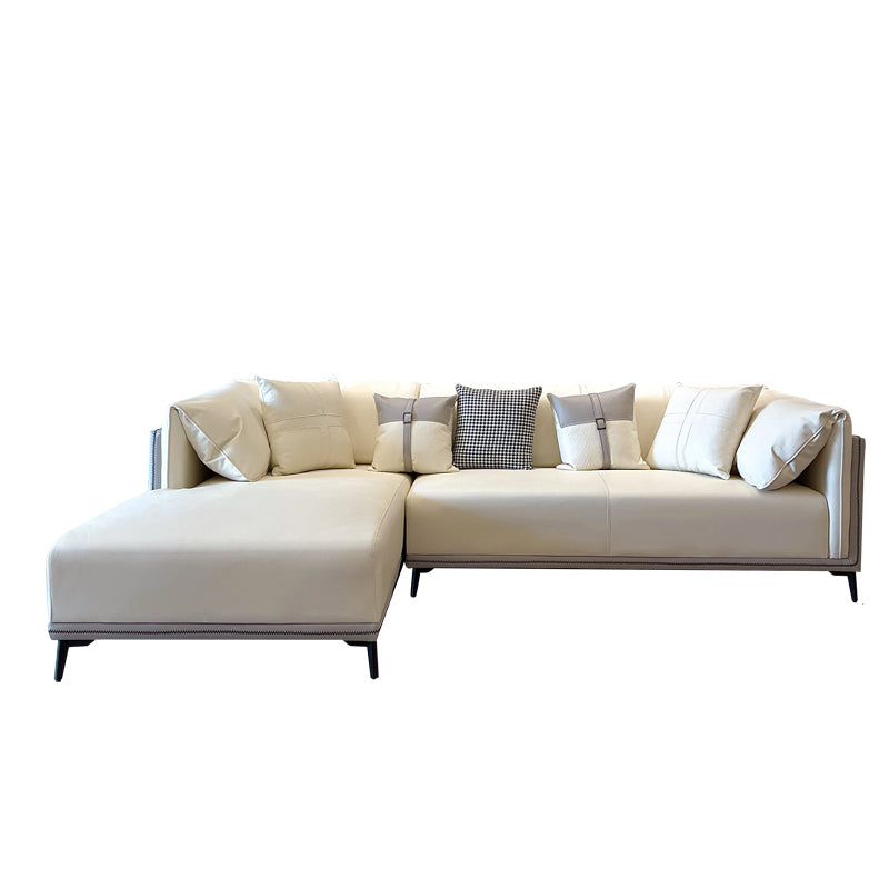 Modern Faux Leather Pillow Top Arm Sofa/Sectional Pillowed Back Cushions for Apartment