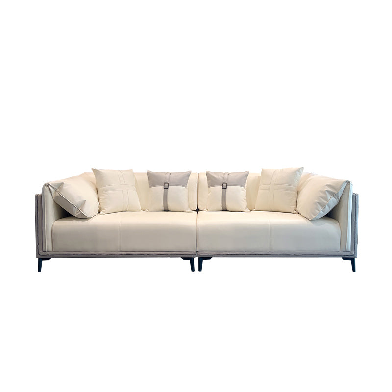 Modern Faux Leather Pillow Top Arm Sofa/Sectional Pillowed Back Cushions for Apartment
