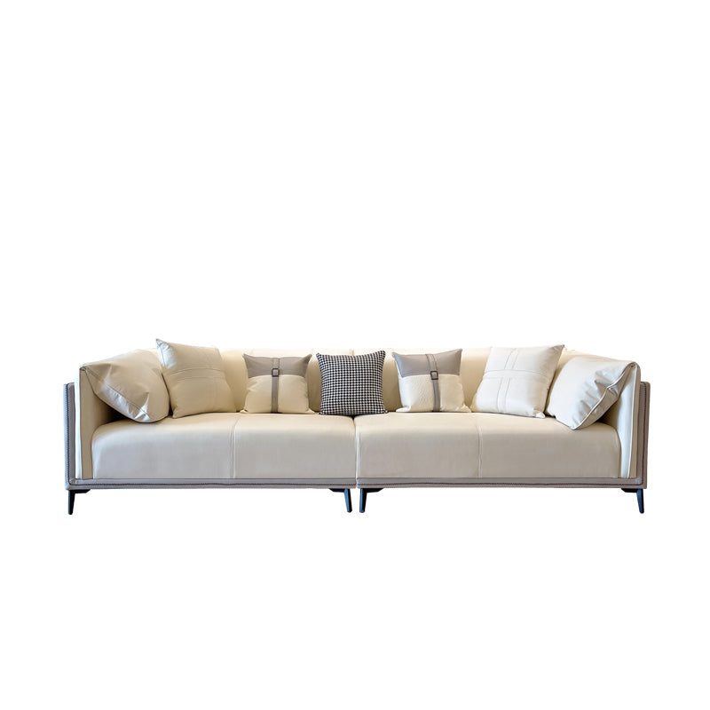 Modern Faux Leather Pillow Top Arm Sofa/Sectional Pillowed Back Cushions for Apartment