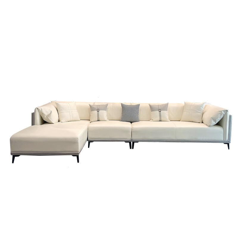 Modern Faux Leather Pillow Top Arm Sofa/Sectional Pillowed Back Cushions for Apartment
