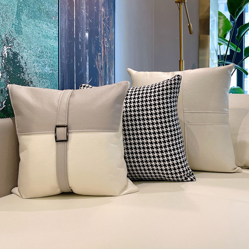 Modern Faux Leather Pillow Top Arm Sofa/Sectional Pillowed Back Cushions for Apartment