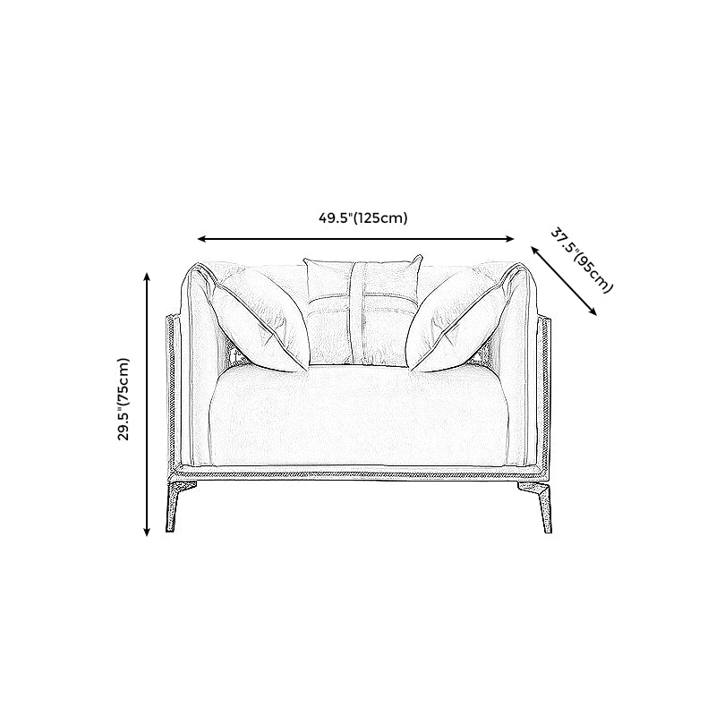 Modern Faux Leather Pillow Top Arm Sofa/Sectional Pillowed Back Cushions for Apartment
