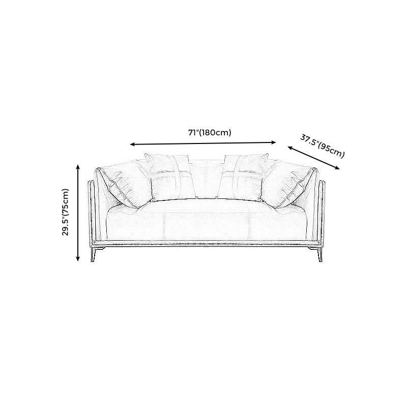 Modern Faux Leather Pillow Top Arm Sofa/Sectional Pillowed Back Cushions for Apartment