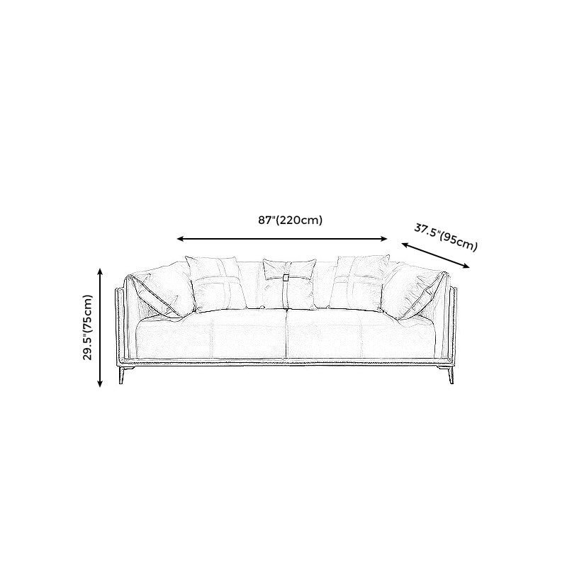 Modern Faux Leather Pillow Top Arm Sofa/Sectional Pillowed Back Cushions for Apartment