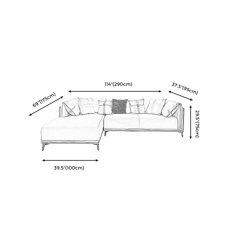 Modern Faux Leather Pillow Top Arm Sofa/Sectional Pillowed Back Cushions for Apartment