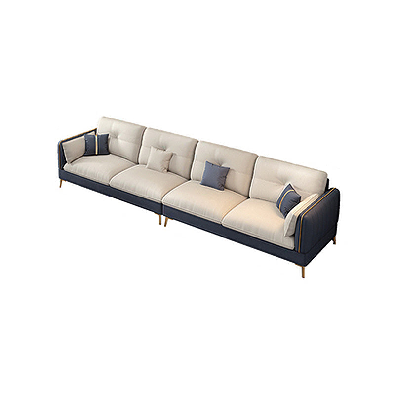 Tufted Back Faux leather Sofa Waterproof Sectional with Square Arms