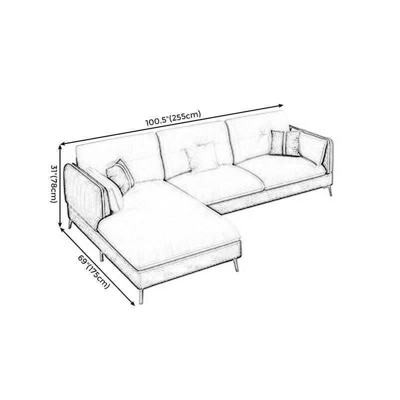 Tufted Back Faux leather Sofa Waterproof Sectional with Square Arms