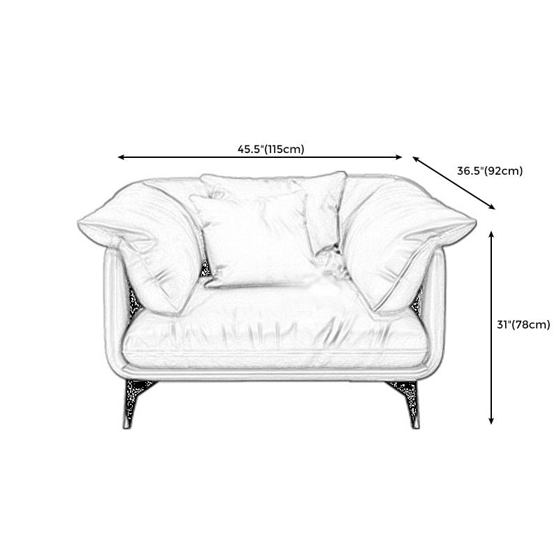 Tan Cushion Back Contemporary Stain-Resistant Genuine Leather Sofa