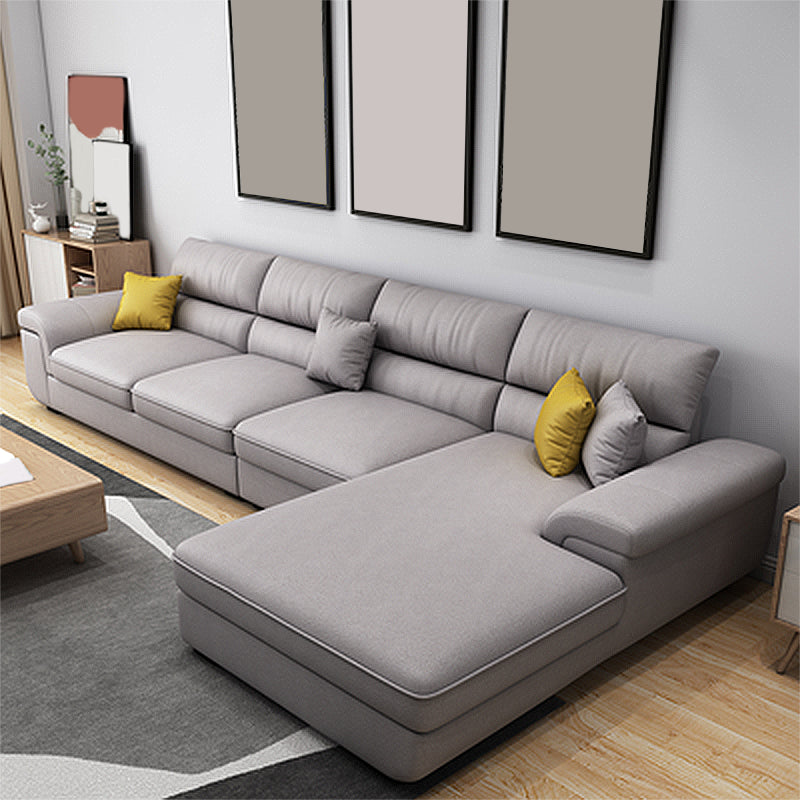 L-Shape High Back Sectional Slipcovered Pillow Top ArmSofa and Chaise