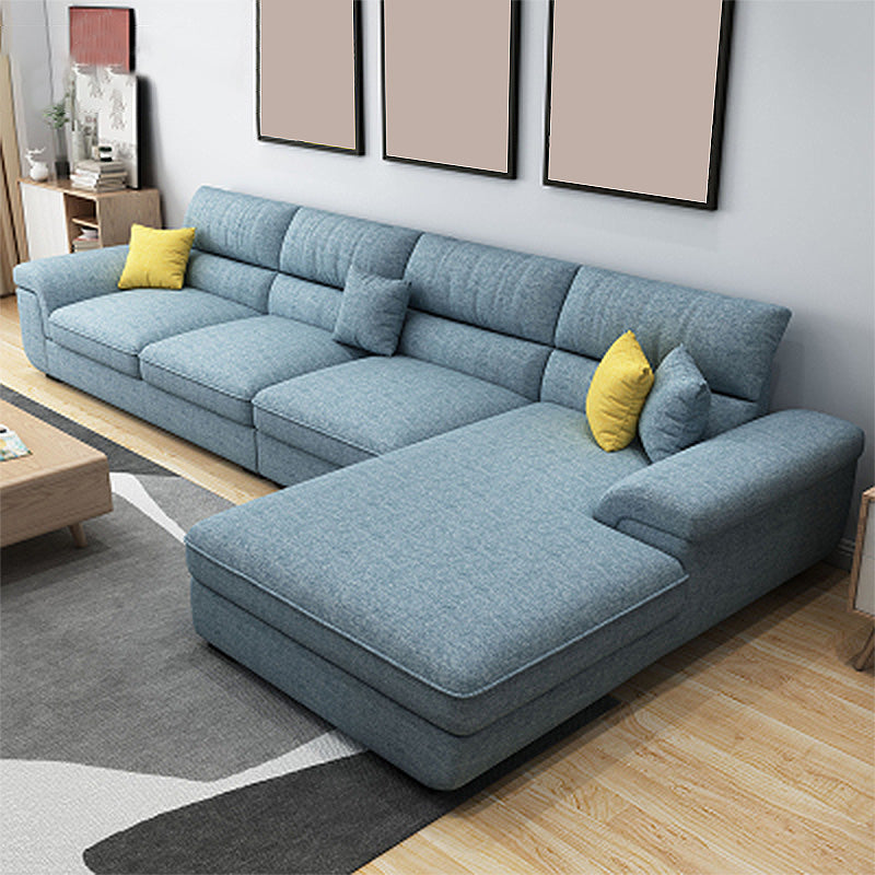 L-Shape High Back Sectional Slipcovered Pillow Top ArmSofa and Chaise