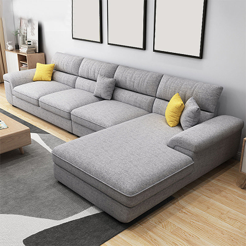 L-Shape High Back Sectional Slipcovered Pillow Top ArmSofa and Chaise