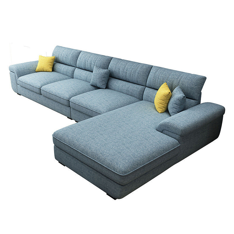 L-Shape High Back Sectional Slipcovered Pillow Top ArmSofa and Chaise