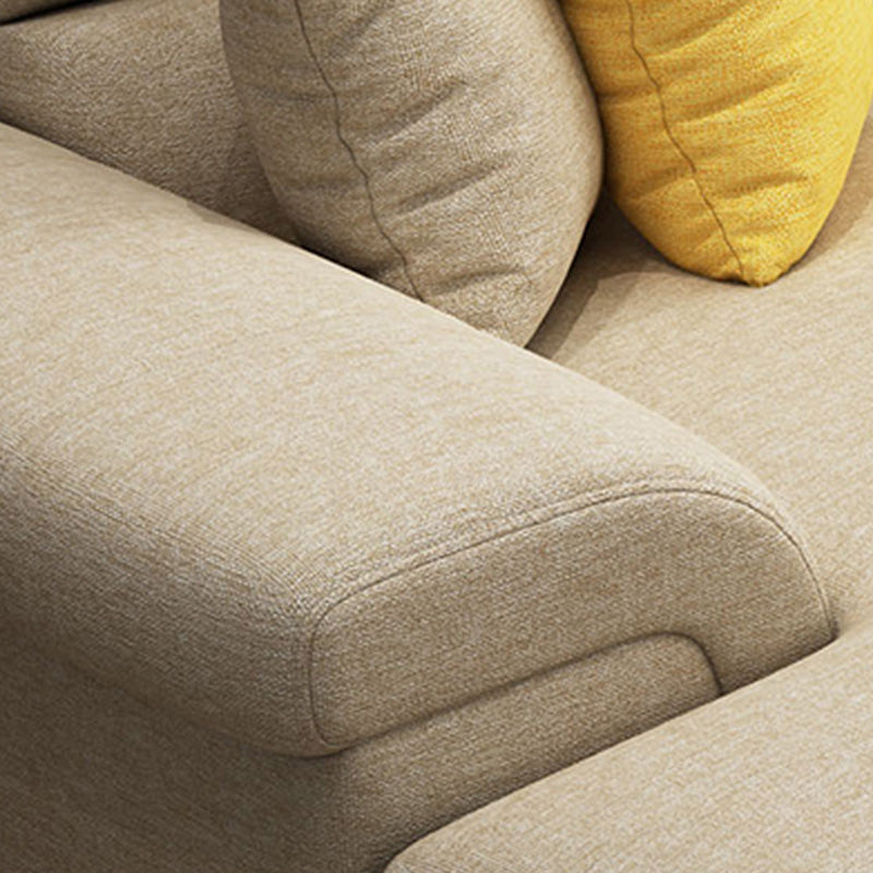 High Back Pillow Top Arm Sectional Left Hand Facing Sofa and Chaise with Slipcover