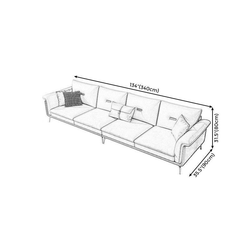 Faux leather Removable Cushions Pillow Top Arm Sofa and Sectional with Slipcovere