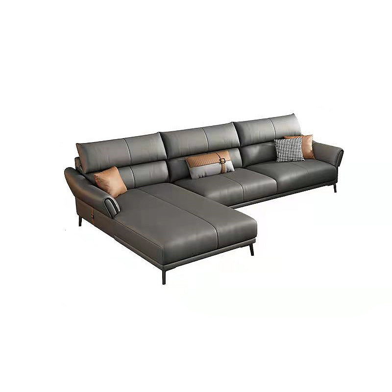 Faux leather High Back Square Arm Sofa and Sectional with Stain-Resistant