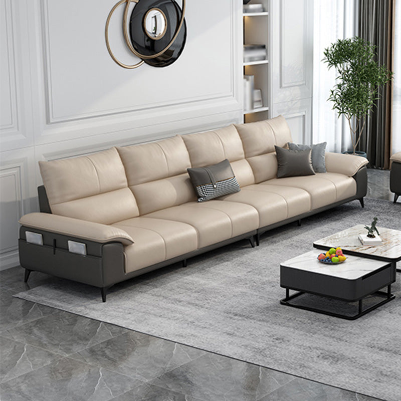 Genuine Leather High Back Pillow Top Arm Sofa and Sectional with Storage