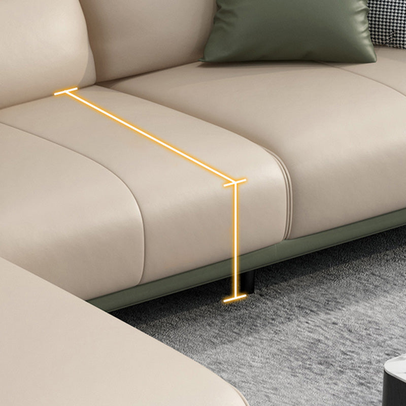 Genuine Leather High Back Pillow Top Arm Sofa and Sectional with Storage