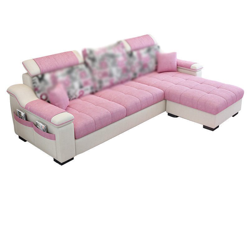 Sloped Arms Sectionals 106.3"D x 57"W x 35.43"H High Back Sofa with Storage for Apartment