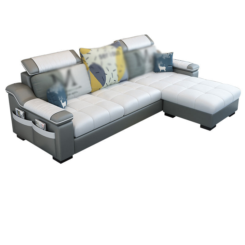 Sloped Arms Sectionals 106.3"D x 57"W x 35.43"H High Back Sofa with Storage for Apartment