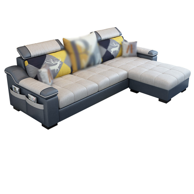 Sloped Arms Sectionals 106.3"D x 57"W x 35.43"H High Back Sofa with Storage for Apartment