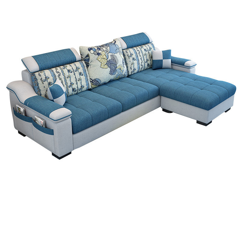 Sloped Arms Sectionals 106.3"D x 57"W x 35.43"H High Back Sofa with Storage for Apartment
