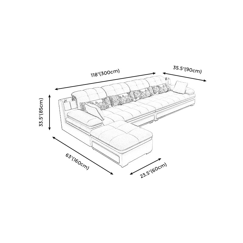 129.92" W √ó 62.99" D √ó 33.46" H Removable Cushions Pillow Top Arm Sofa and Sectional