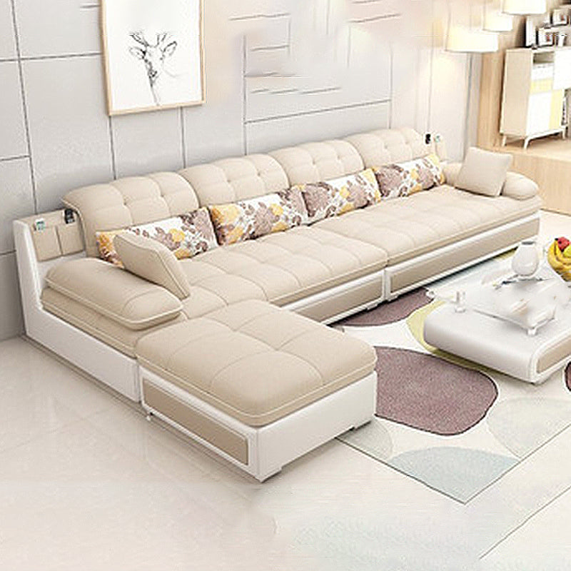 129.92" L√ó 62.99" W √ó 33.46" H Sofa Pillow Top Arm Sectional with Storage
