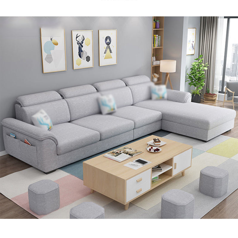 108.26" L x 62.99" W x 31.49" H Sofa Upholstered Arm Sectional with Pillowed Back Cushions