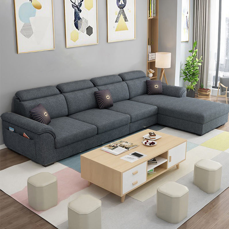 108.26" L x 62.99" W x 31.49" H Sofa Upholstered Arm Sectional with Pillowed Back Cushions