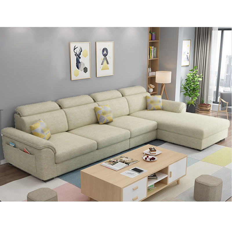 108.26" L x 62.99" W x 31.49" H Sofa Upholstered Arm Sectional with Pillowed Back Cushions