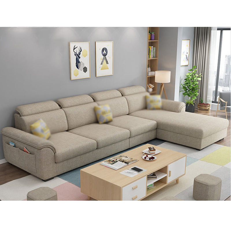 108.26" L x 62.99" W x 31.49" H Sofa Upholstered Arm Sectional with Pillowed Back Cushions
