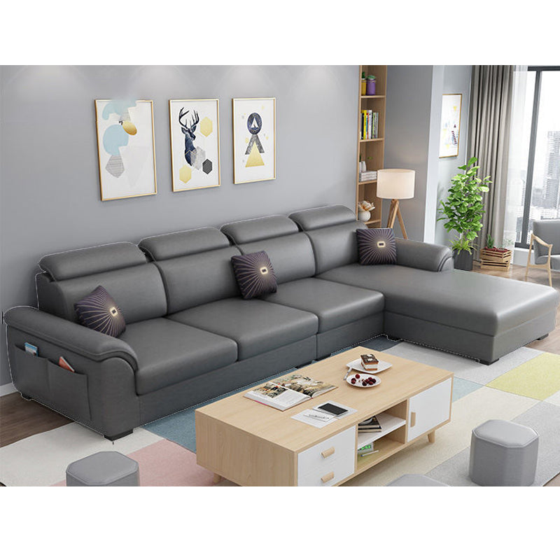 108.26" L x 62.99" W x 31.49" H Sofa Upholstered Arm Sectional with Pillowed Back Cushions