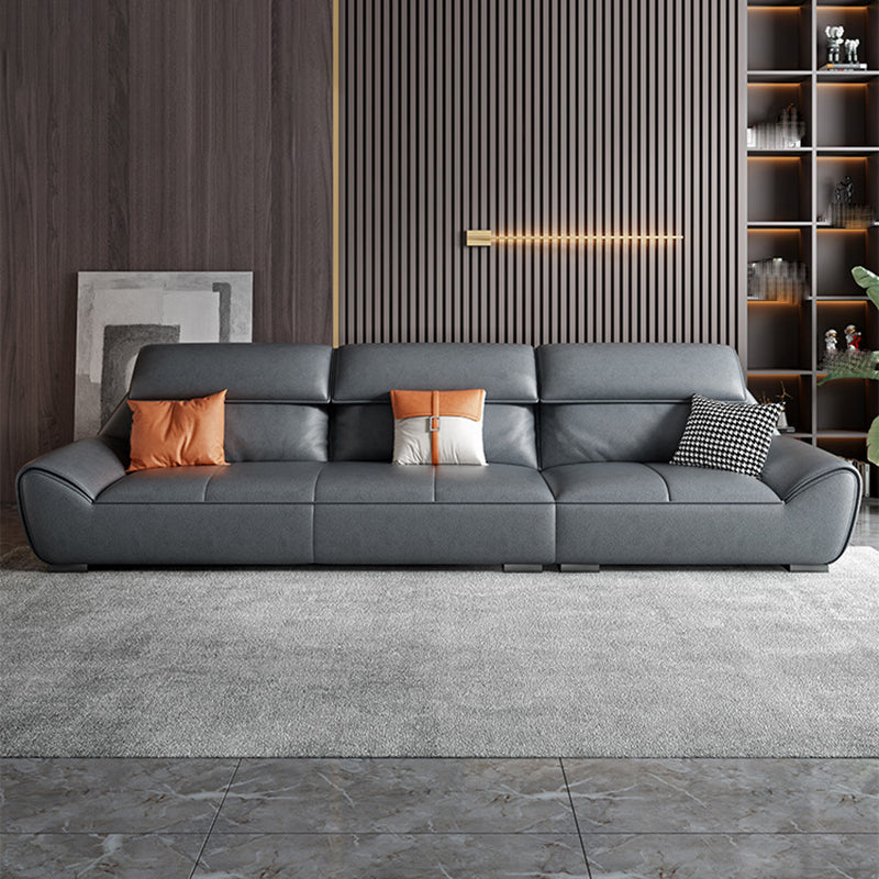 Faux leather High Back Sofa Stain-Resistant Sectional with Flared Arm