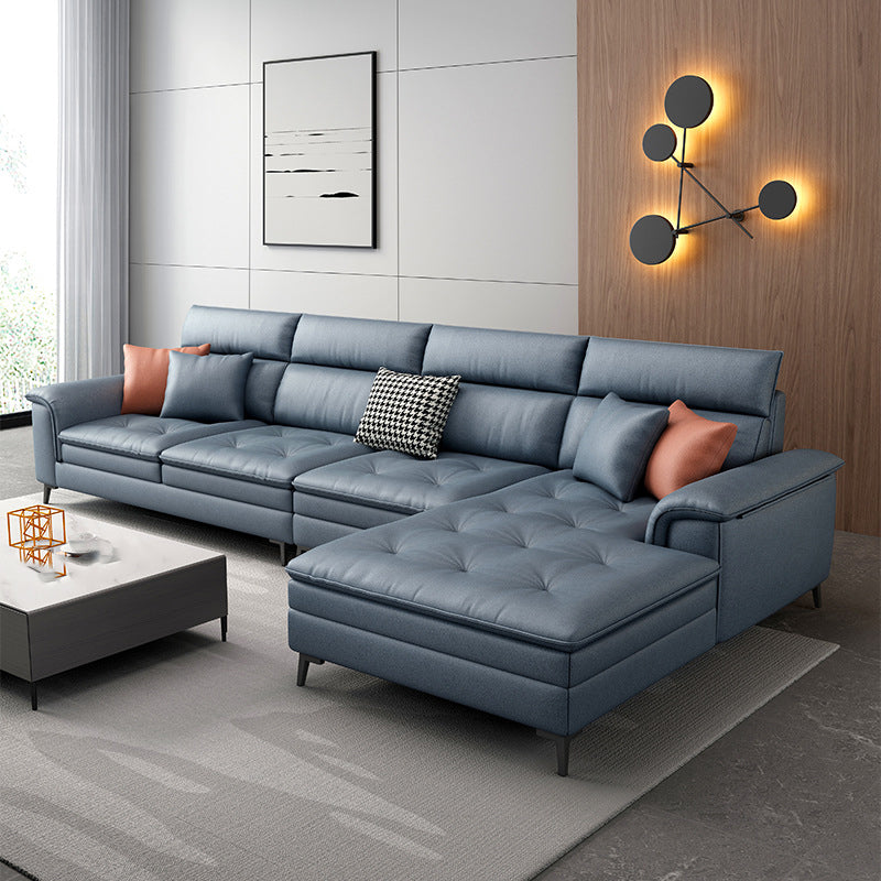 133.86" L √ó 68.89" W √ó 37.40" H Faux Leather Sofa High Back Square Arm Sectional