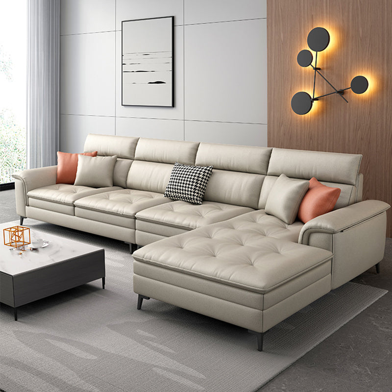 133.86" L √ó 68.89" W √ó 37.40" H Faux Leather Sofa High Back Square Arm Sectional
