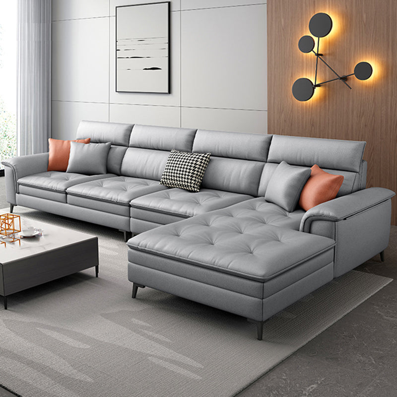 133.86" L √ó 68.89" W √ó 37.40" H Faux Leather Sofa High Back Square Arm Sectional