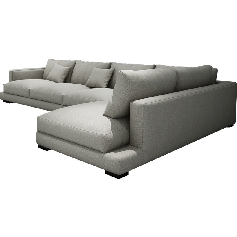 23.6"High Square Arm Sectional Contemporary Sofa and Chaise for Living Room