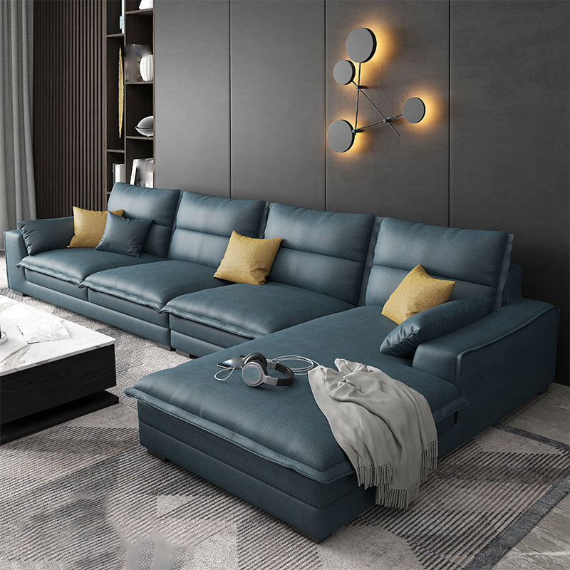 135.8" L √ó 70.9" W √ó 35.4" H Faux Leather sofa and Chaise High Back Square Arm Sectional