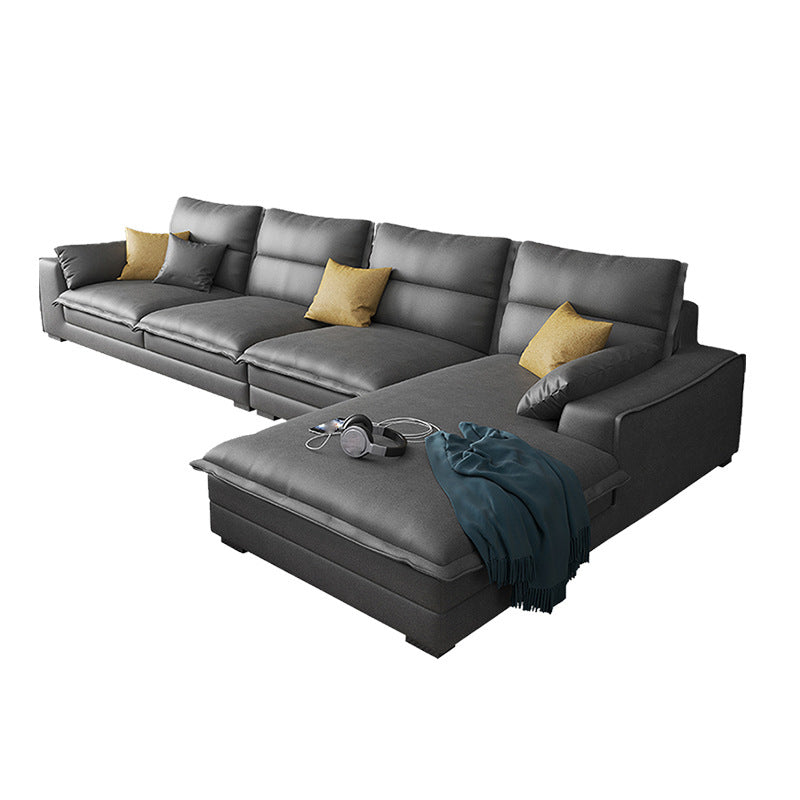 135.8" L √ó 70.9" W √ó 35.4" H Faux Leather sofa and Chaise High Back Square Arm Sectional