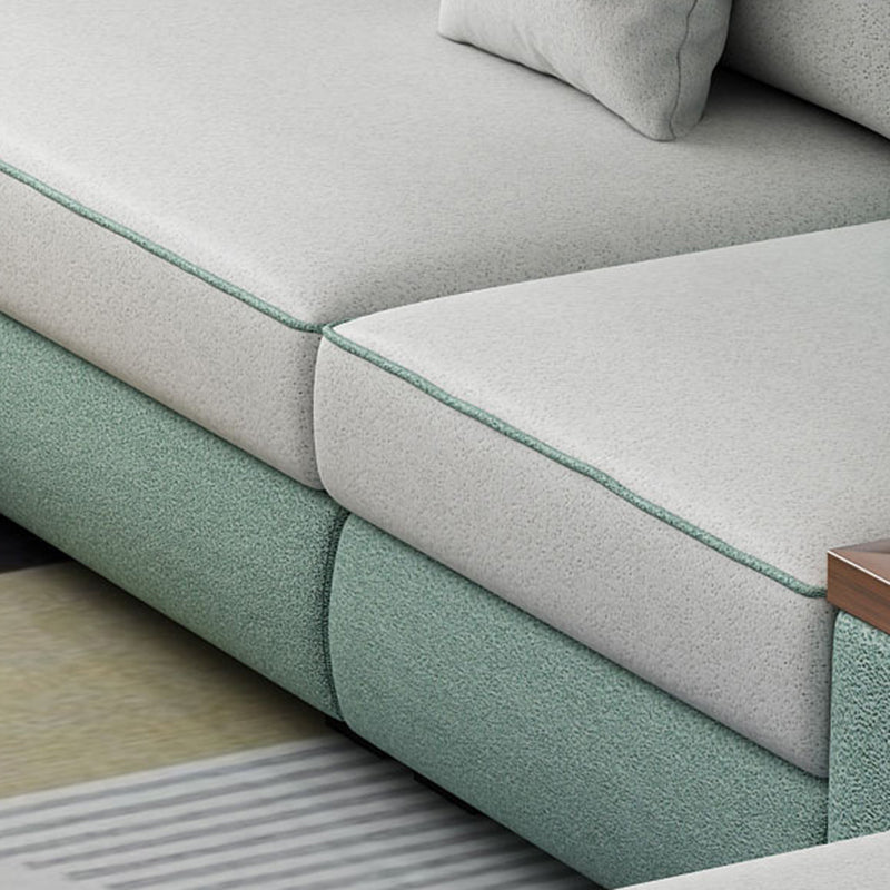 141.73" L√ó 70.86" W √ó 33.46" H Fabric Sofa and Chaise High Back Sloped Arms Sectional