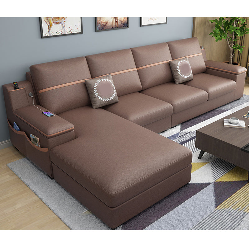 108.66"L x 64.96"W x 35.43"H 4-seat Sofa Cushion Back Scooped Arm Sectionals with Storage
