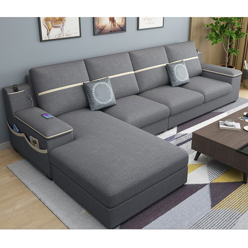 108.66"L x 64.96"W x 35.43"H 4-seat Sofa Cushion Back Scooped Arm Sectionals with Storage