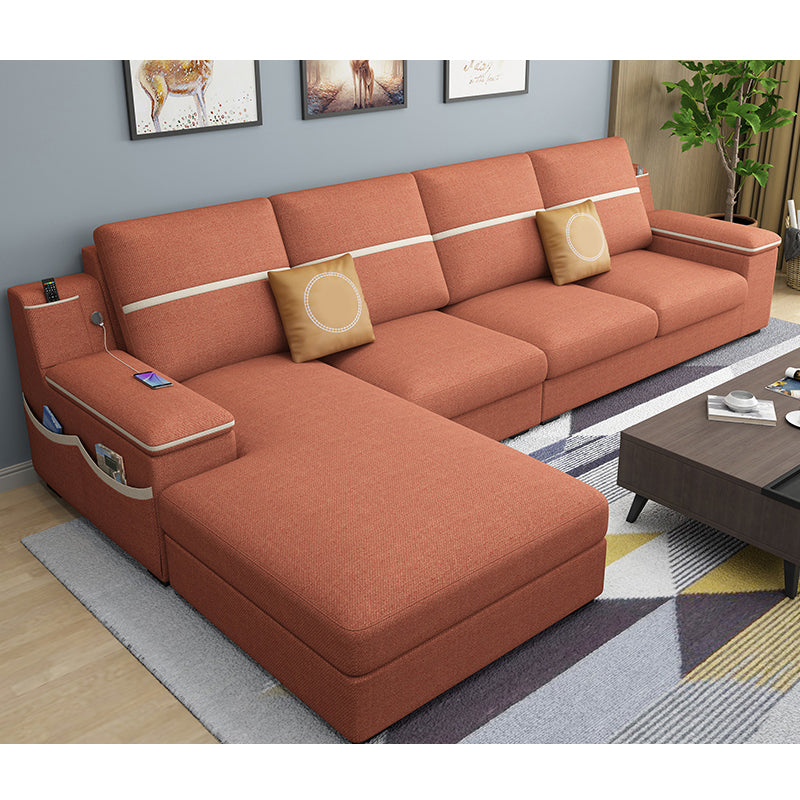 108.66"L x 64.96"W x 35.43"H 4-seat Sofa Cushion Back Scooped Arm Sectionals with Storage