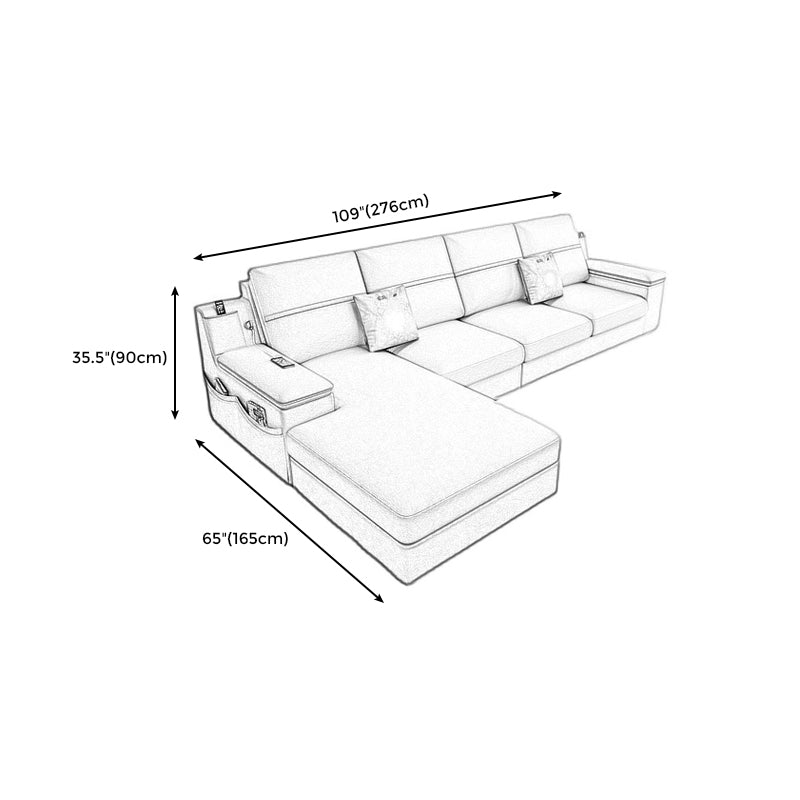 108.66"L x 64.96"W x 35.43"H 4-seat Sofa Cushion Back Scooped Arm Sectionals with Storage