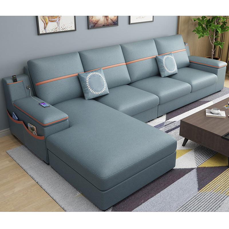 4-seat Cushion Back Sofa 109"L x 65"W x 35.5"H Recessed Arm Sectional with Storage