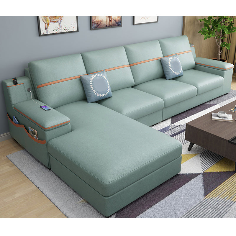 4-seat Cushion Back Sofa 109"L x 65"W x 35.5"H Recessed Arm Sectional with Storage